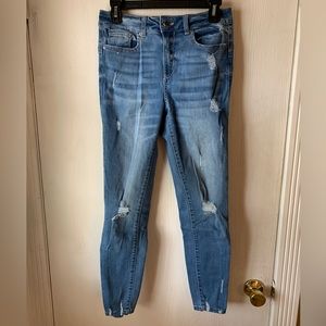 Wax Jean, Lightly Distressed High Rise Skinny Jeans, Butt I Love You, Size 5